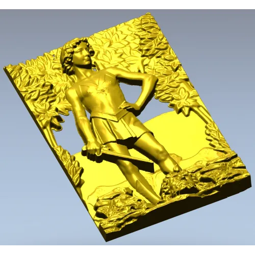 David the Victor - high relief 3D model in STL for CNC