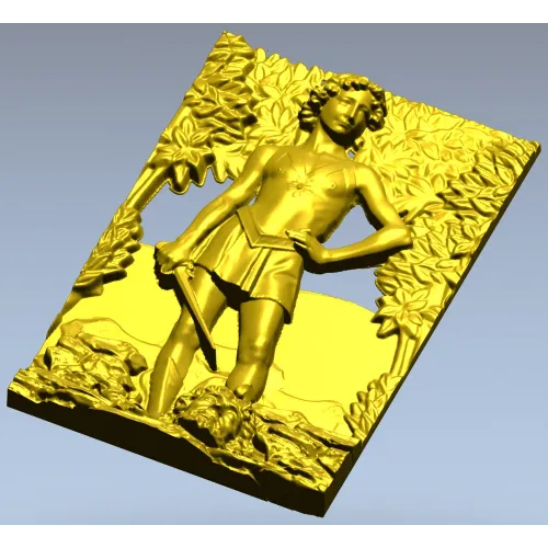 David the Victor - high relief 3D model in STL for CNC
