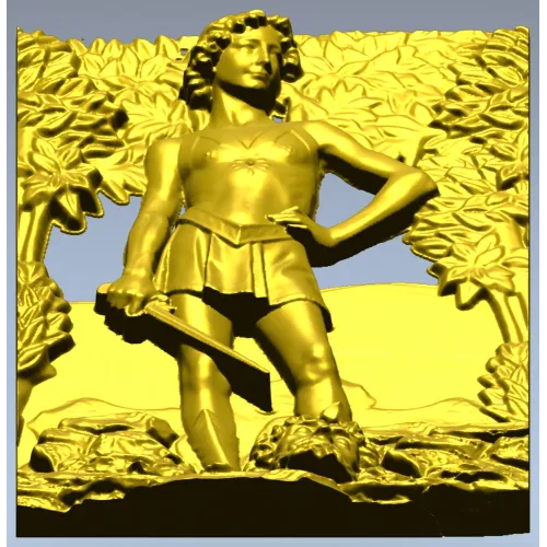 David the Victor - high relief 3D model in STL for CNC