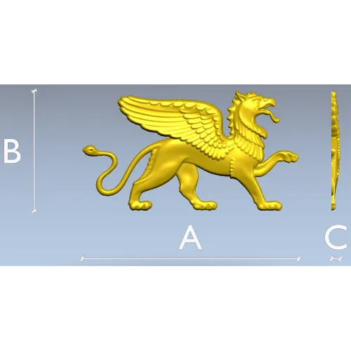 Грифон - барельеф в формате STL для ЧПУ