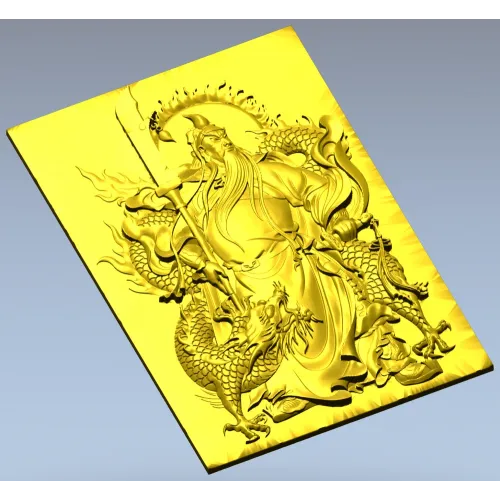 Гуань Гун с драконом - рельефная 3D модель (STL) для ЧПУ