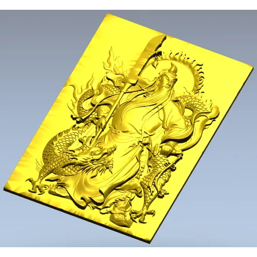 Гуань Гун с драконом - рельефная 3D модель (STL) для ЧПУ
