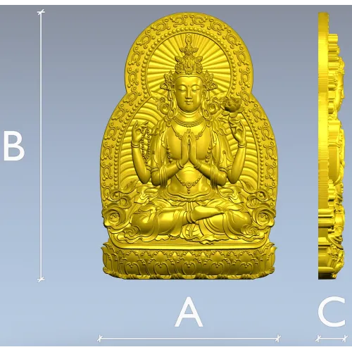 Compassionate Guanyin Relief STL 3D Model for CNC