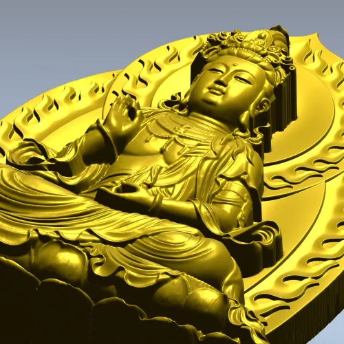 Guanyin Lotus Relief STL