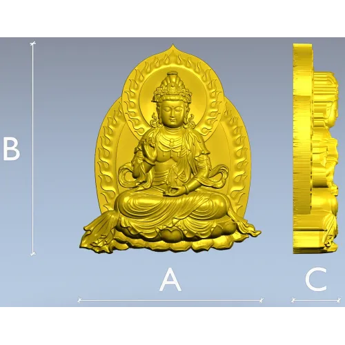 Guanyin Lotus Relief STL