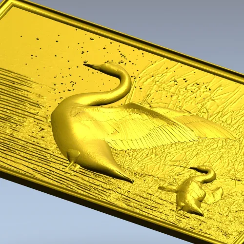 Рельефная панель "Лебединый причал" - 3D модель STL для ЧПУ