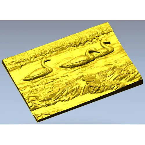 Панно "Речной ансамбль" - 3D модель STL для ЧПУ