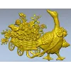 Goose with Flower Cart - detailed STL 3D model for CNC carving