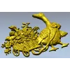 Goose with Flower Cart - detailed STL 3D model for CNC carving