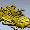 Goose with Flower Cart - detailed STL 3D model for CNC carving