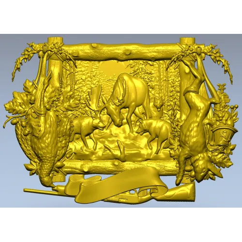 Охотничье панно "Стая" - 3D модель STL для ЧПУ