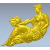 Лежащая нимфа - высокорельефная 3D модель STL