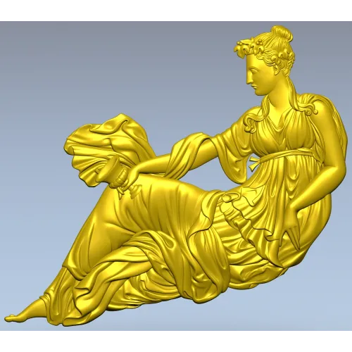 Лежащая нимфа - высокорельефная 3D модель STL