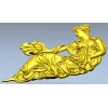 Лежащая нимфа - высокорельефная 3D модель STL