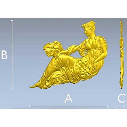 Лежащая нимфа - высокорельефная 3D модель STL