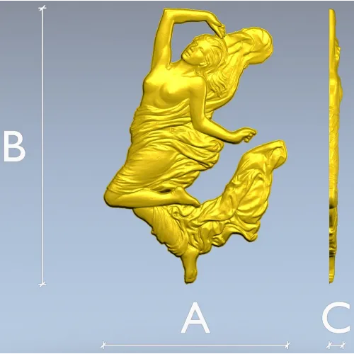 Барельеф "Летящая нимфа" - 3D модель STL для ЧПУ