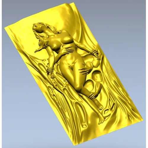 Нимфа в потоке - высокорельефная 3D модель STL для ЧПУ