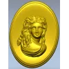 Овальный медальон с барельефом женщины - STL для ЧПУ