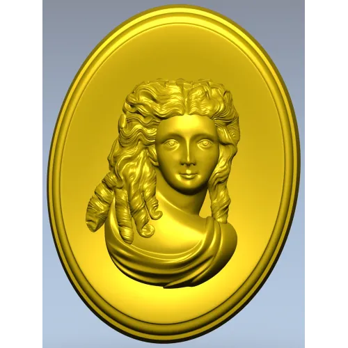 Овальный медальон с барельефом женщины - STL для ЧПУ