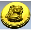 Овальный медальон с барельефом женщины - STL для ЧПУ