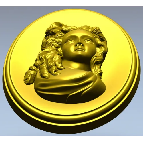 Овальный медальон с барельефом женщины - STL для ЧПУ