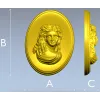Овальный медальон с барельефом женщины - STL для ЧПУ