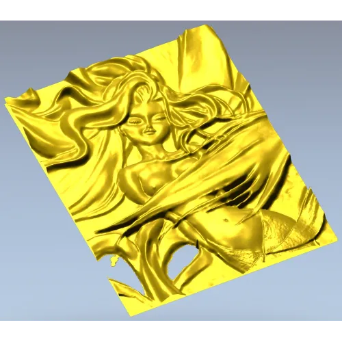 Ветер и шелк - 3D панно в формате STL для ЧПУ