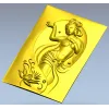 Рельефная панель "Нимфа и лотос" - 3D модель STL для ЧПУ