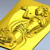 Рельефная панель "Нимфа и лотос" - 3D модель STL для ЧПУ
