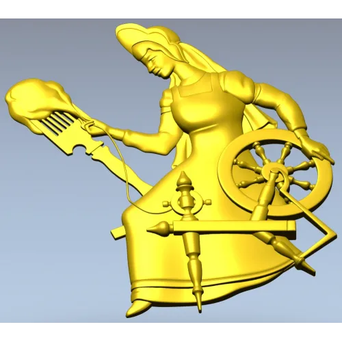 Прядильщица у прялки - 3D модель STL для ЧПУ