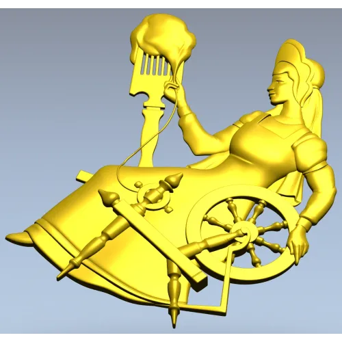 Прядильщица у прялки - 3D модель STL для ЧПУ