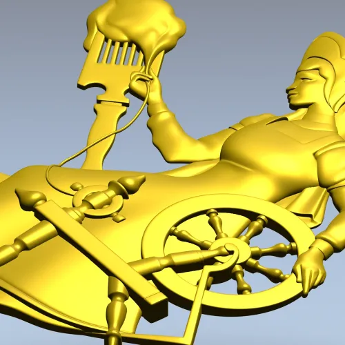 Прядильщица у прялки - 3D модель STL для ЧПУ