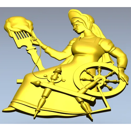 Прядильщица у прялки - 3D модель STL для ЧПУ