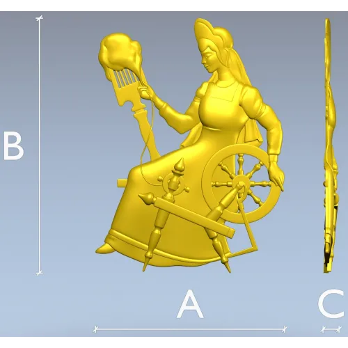 Прядильщица у прялки - 3D модель STL для ЧПУ