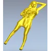 Рельефная 3D модель девушки в платье - STL для ЧПУ