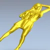 Рельефная 3D модель девушки в платье - STL для ЧПУ