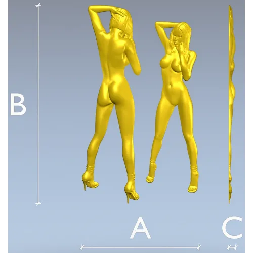 3D модель девушки в рельефе для ЧПУ - Грация