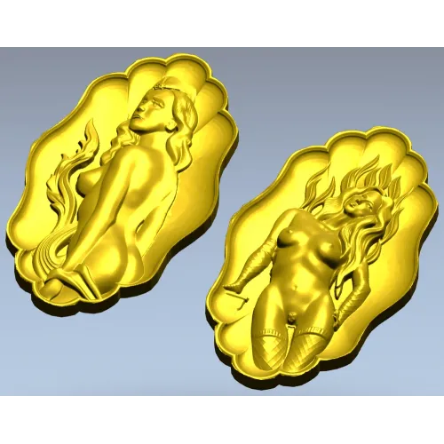 Медальон Флёр - высокорельефная 3D модель STL для ЧПУ