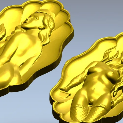 Медальон Флёр - высокорельефная 3D модель STL для ЧПУ