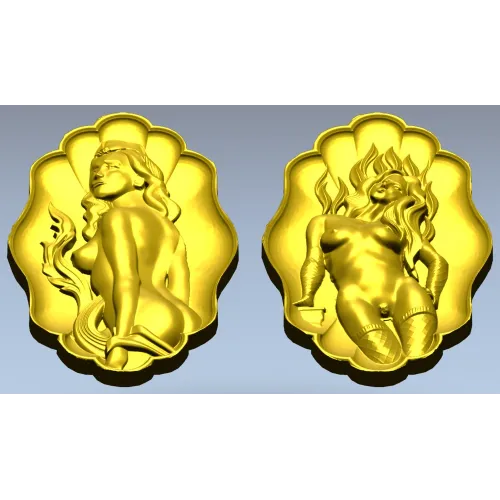Медальон Флёр - высокорельефная 3D модель STL для ЧПУ