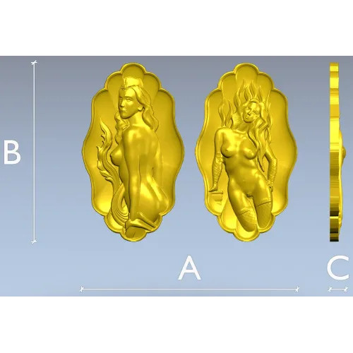 Медальон Флёр - высокорельефная 3D модель STL для ЧПУ