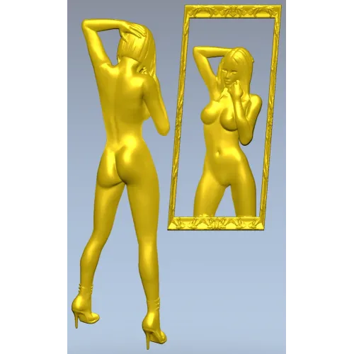 3D модель "Девушка в зеркале" - STL модель для ЧПУ