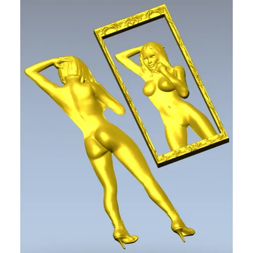 3D модель "Девушка в зеркале" - STL модель для ЧПУ