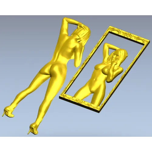 3D модель "Девушка в зеркале" - STL модель для ЧПУ