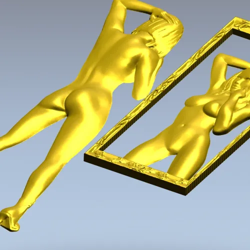 3D модель "Девушка в зеркале" - STL модель для ЧПУ