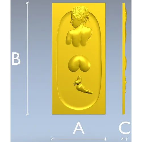 Рельефная 3D модель "Девушка в ванне" в формате STL для ЧПУ