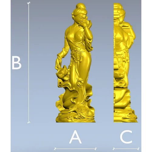 Нимфа в цветах - 3D модель STL для ЧПУ