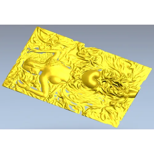 Нимфа в шелках - рельефная 3D модель STL для ЧПУ