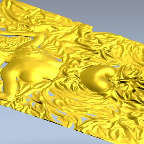 Нимфа в шелках - рельефная 3D модель STL для ЧПУ