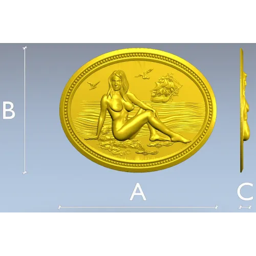 Нимфа на берегу - 3D модель STL для ЧПУ